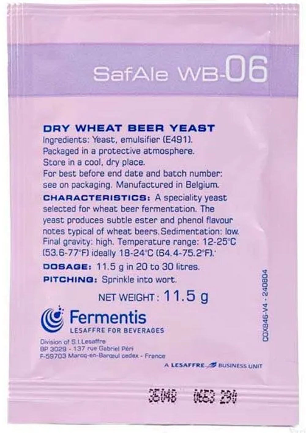 Пивные дрожжи Fermentis "Safale WB-06", 11,5г