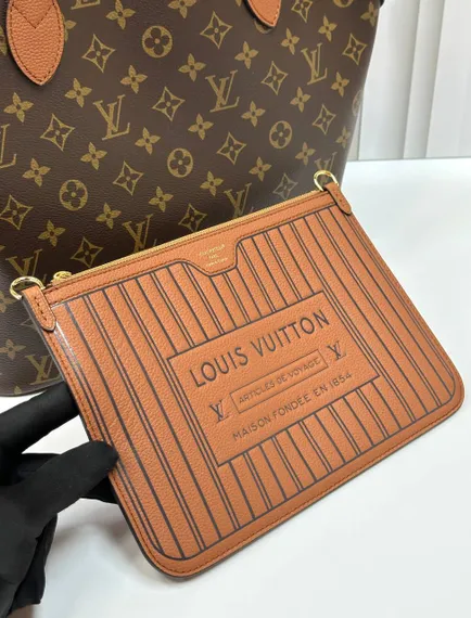 Сумка Louis Vuitton Neverfull Inside Out MM двухсторонняя, коричневая