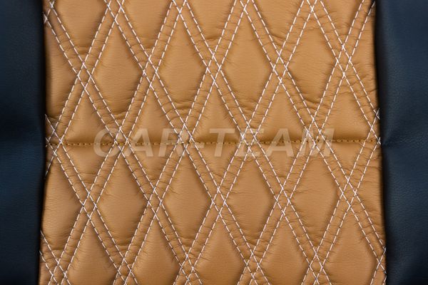 Обивки сидений из коричневой экокожи "Двойной ромб 5см" на Лада Приора 1 хэтчбек, универсал (2171,2172)