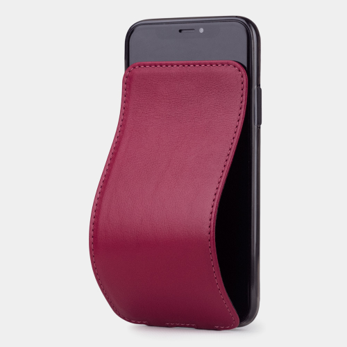 Чехол для iPhone X/XS из натуральной кожи теленка, цвета малины