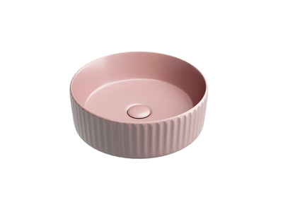 Умывальник чаша накладная круглая (цвет Розовый Матовый) Element 360x360x115мм