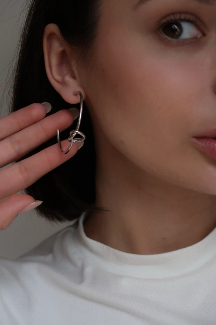 Серьги ЗАВЯЗКИ silver