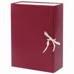 Короб архивный А4 (240х330 мм), 100 мм, 2 завязки, бумвинил, до 900 листов, бордовый, BRAUBERG, 122805