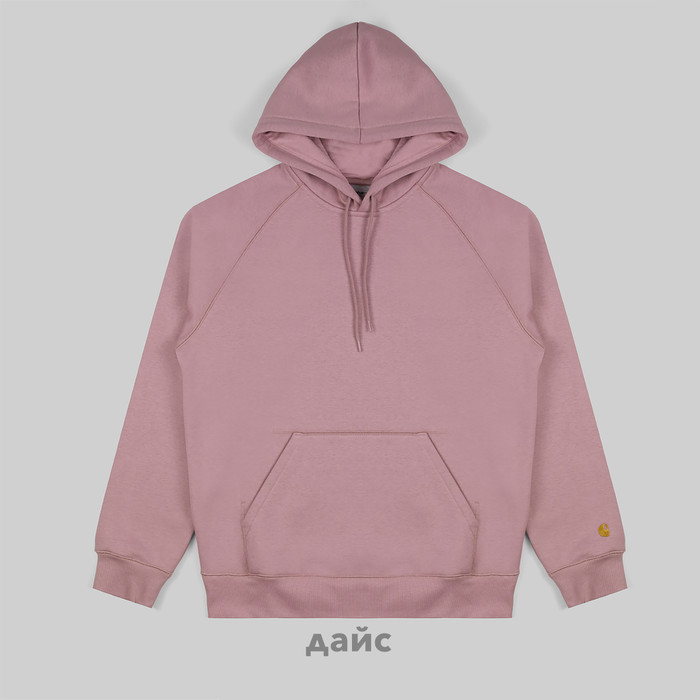 Толстовка мужская Carhartt WIP Hooded Chase Sweatshirt артикул:I033661_glassy_pink - купить в магазине Дайс