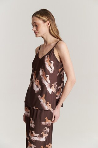 Шелковый топ - бегущие лошади