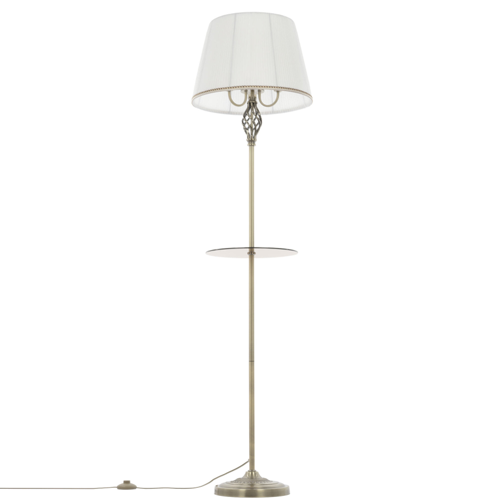 Citilux Вена CL402930T Торшер бронза со столиком и белым абажуром