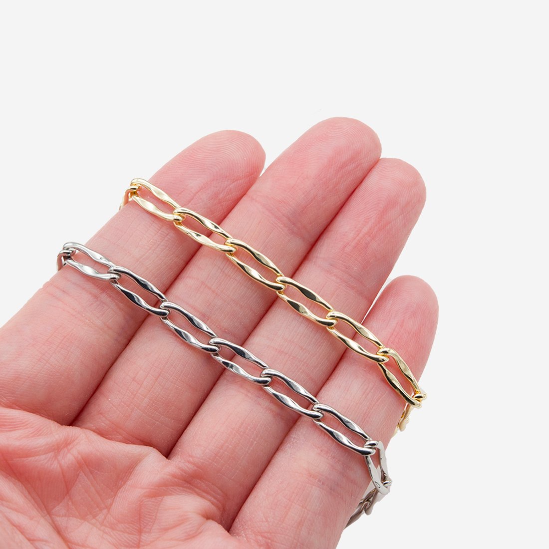 Цепь "Cupid" волнистая, звено 4,1*12,2мм, позолота