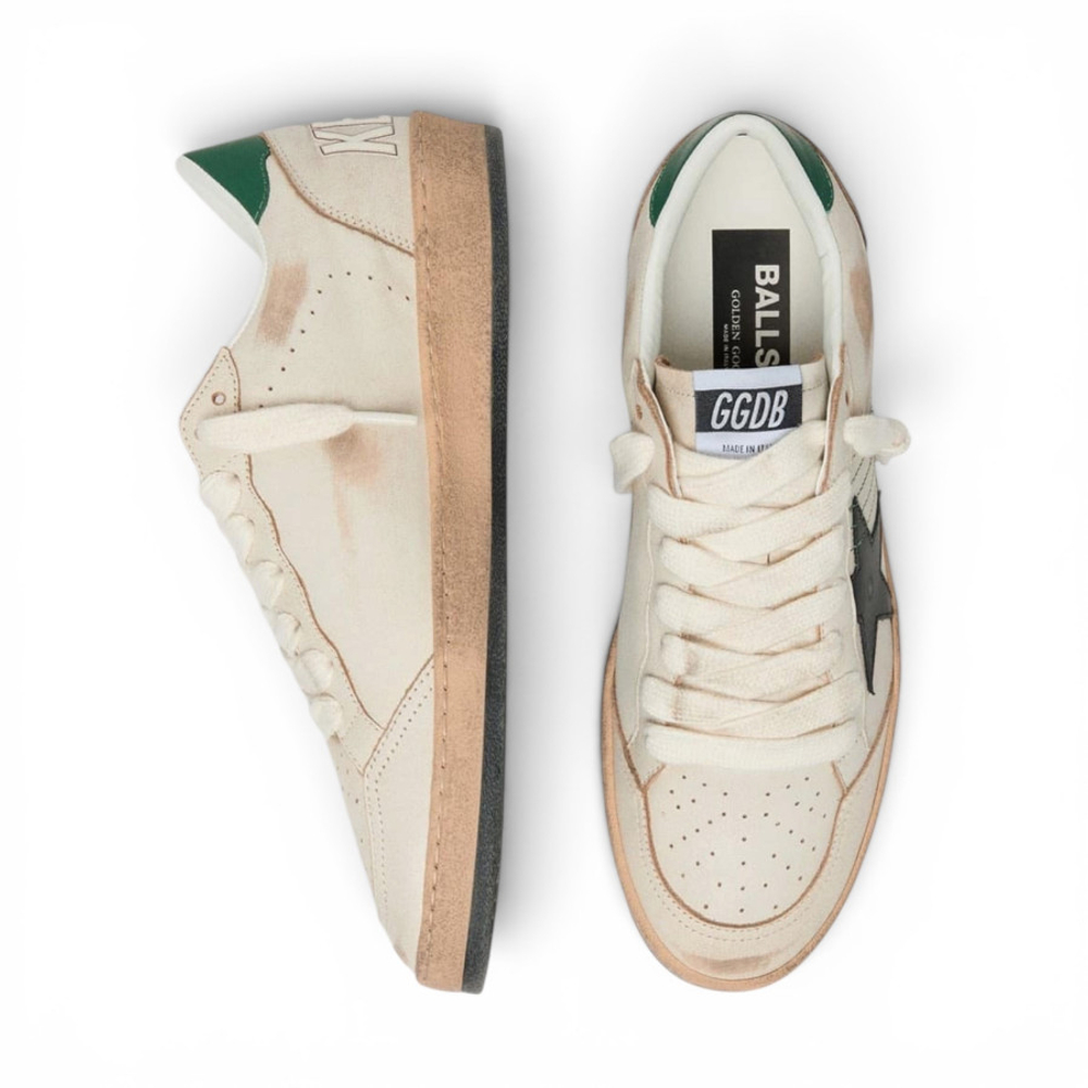 Женские Golden Goose Ball Star with Black Leather Star and Green Leather Heel Tab