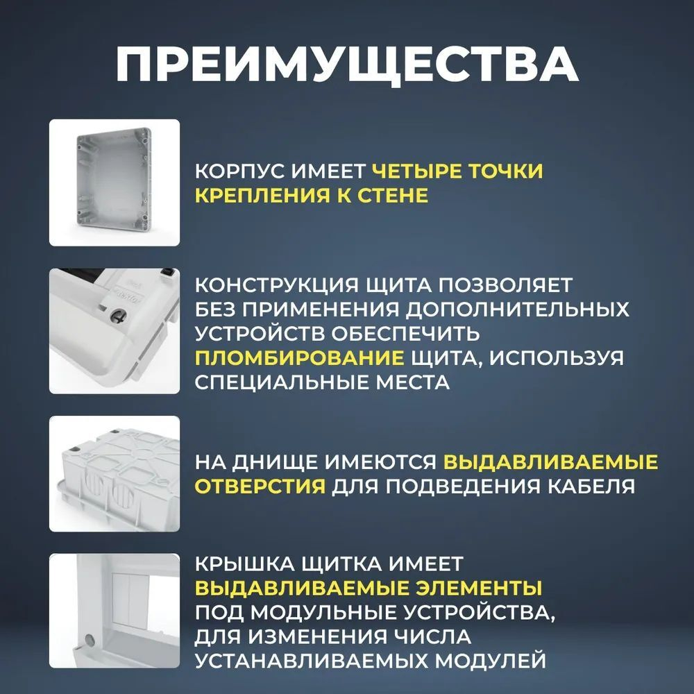 IEK TEKFOR Корпус пласт. ЩРВ-П-36 IP41 бел. дверь