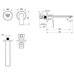 Смеситель Lemark Verba LM11426C для раковины, встраиваемый