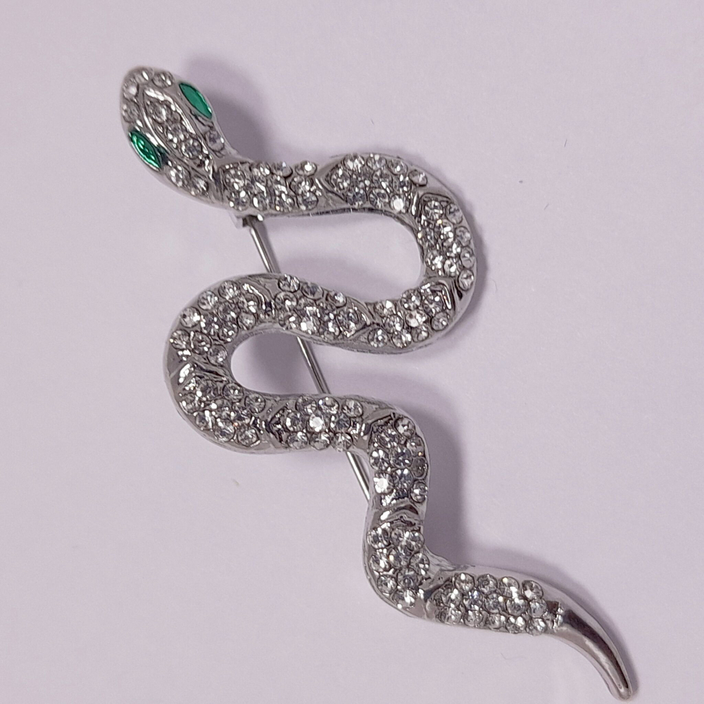 Брошь "Змея серебро"