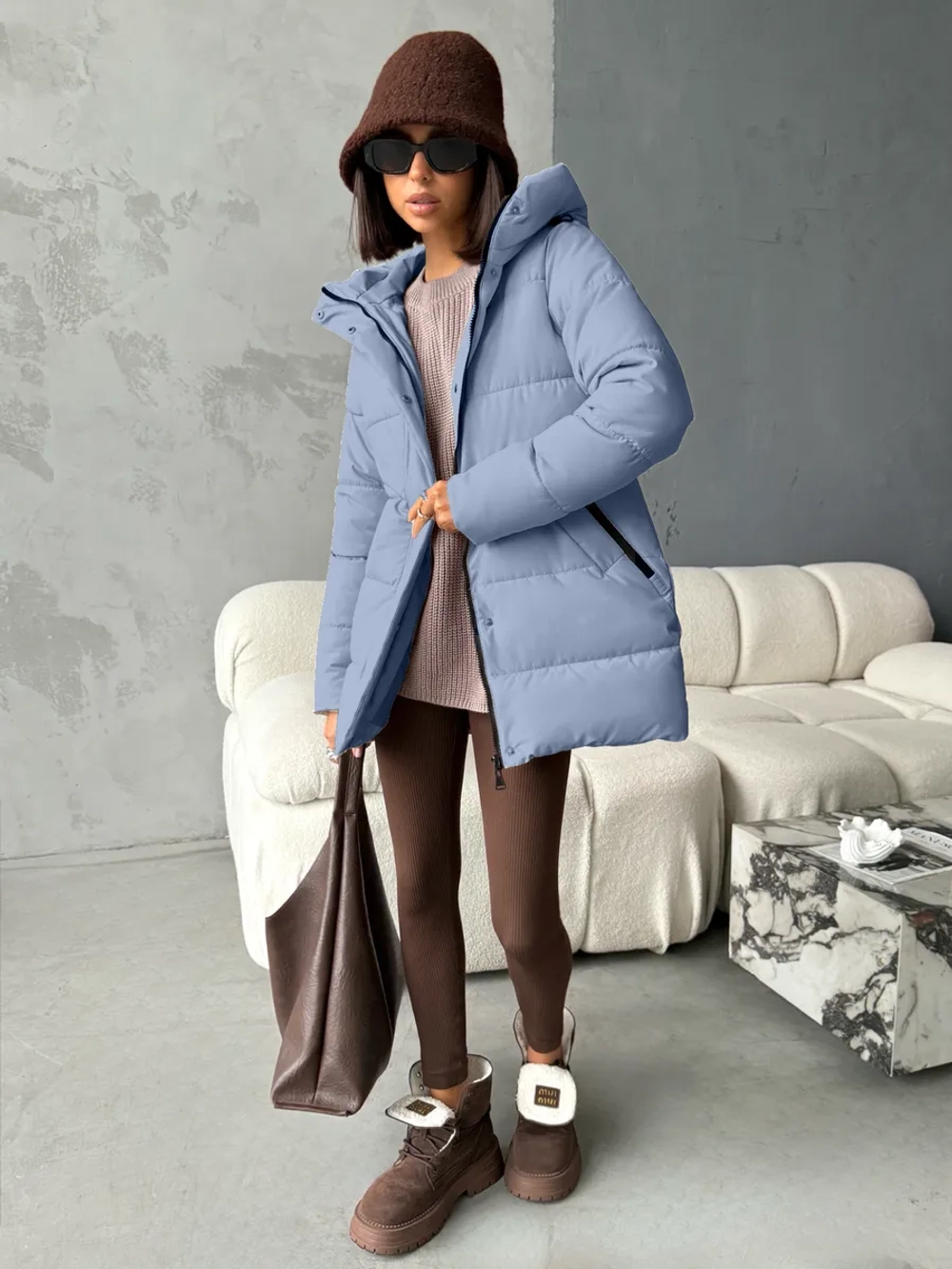 Куртка демисезонная удлиненная с капюшоном