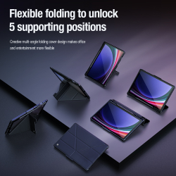 Чехол книжка от Nillkin для планшета Samsung Galaxy Tab S9+ Плюс, серия Bumper Pro Case-Multi Angle Folding Style, многофункциональный складной