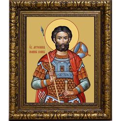 Иоанн Воин святой мученик. Икона на холсте.
