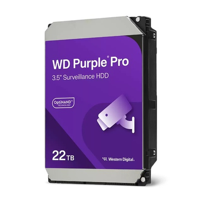 Жесткий диск Western Digital Purple Pro HDD 3.5" SATA 22Tb, 7200 rpm, 512MB buffer (DV&NVR + AI), CMR, WD221PURP