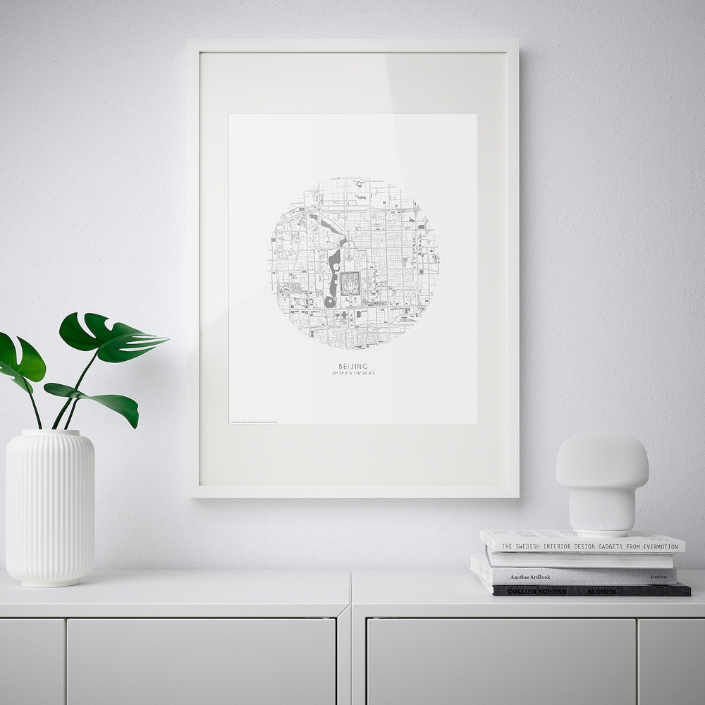 IKEA BILD  (ИКЕА БИЛД)  -  Плакат, вид на Пекин, 40x50 см.