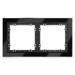 Рамка стеклянная VOLTUM S70 на 2 поста, (черный,стекло)