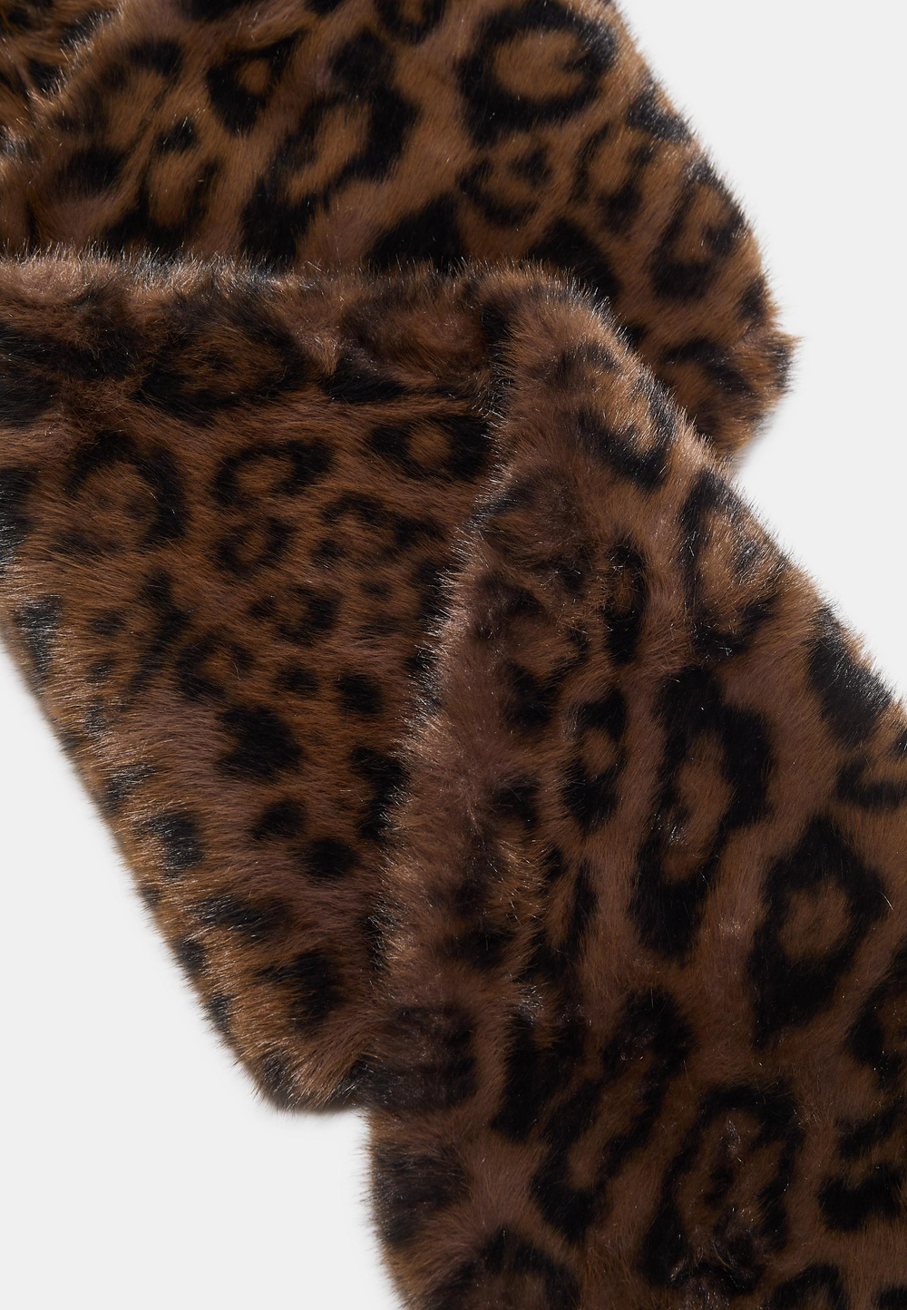 STRADIVARIUS Шарф из искусственного меха с леопардовым принтом, коричневый