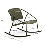 Уличное кресло-качалка Atrani из оцинкованной стали и зеленой веревки