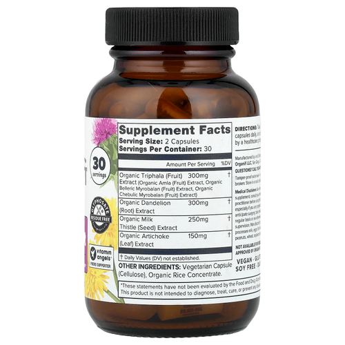 Organifi, Liver Reset, восстановление печени, 60 капсул