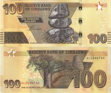 100 долларов 2023 Зимбабве