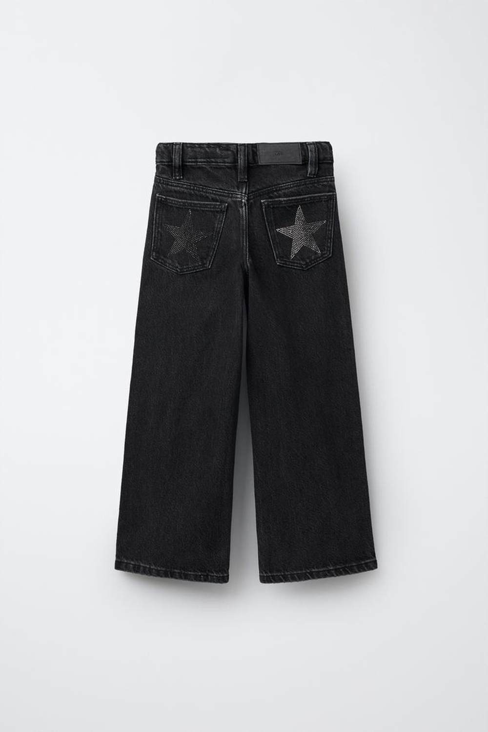 ZARA ДЖИНСЫ WIDE LEG СО ЗВЕЗДАМИ И БЛЁСТКАМИ, ЧЕРНЫЙ