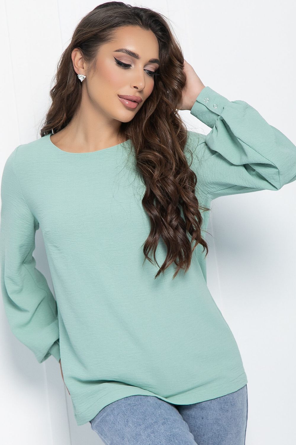 Блуза Гортензия (зеленая) Б11142 LT Collection