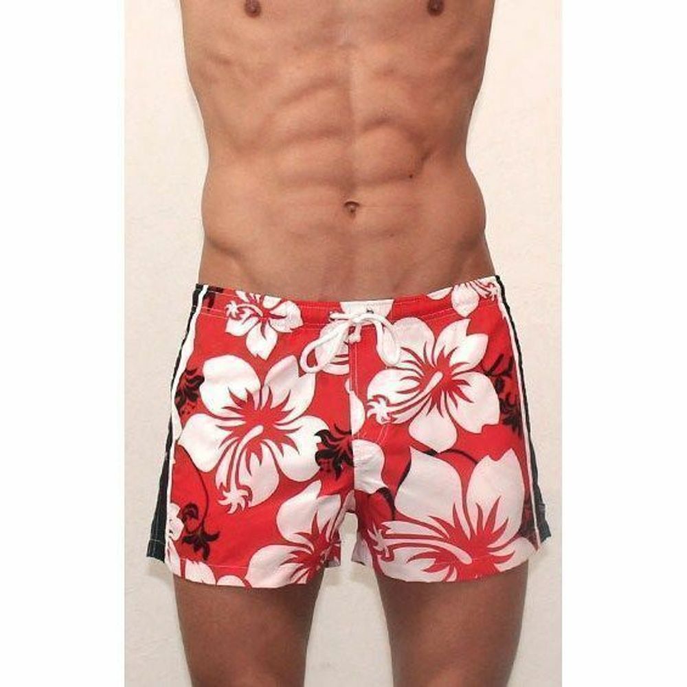 Мужские плавательные шорты в красный цветок Aussiebum Beach Short Scent