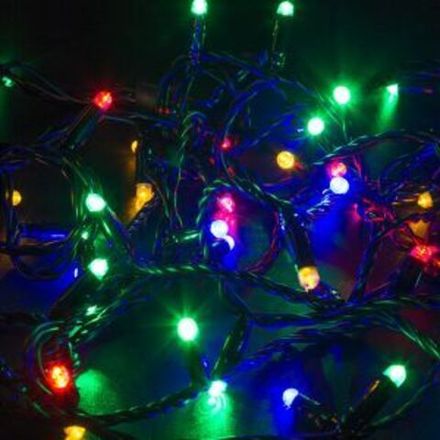 Гирлянда светодиодная Нить 10м 100 LED RGB черный ПВХ IP65 свечение с динамикой 230В соединяется NEO