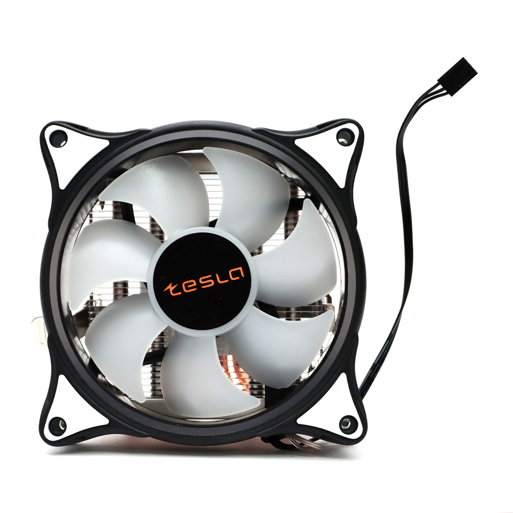 Кулер для CPU TESLA 1040RGB, 1х120мм, 1600rpm, 3-pin, Al+Cu, серебристый-черный-белый/RGB, 51.3CFM, 25.1дБ, 4-PIPE(прямой контакт), TDP 155Вт, INTEL 1700/1200/115x/775/1366, AMD AM5/AM4/AM3(+)/AM2(+)/FM2(+)/FM1/754/940/939 (TSL-1040-RGB)