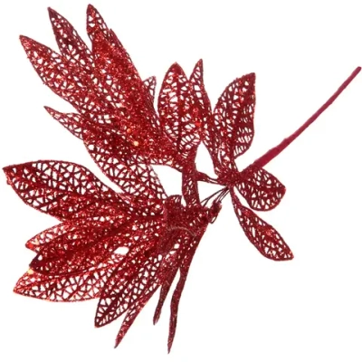 Ветка декоративная «Сказочный листопад» 25 см, Красный
