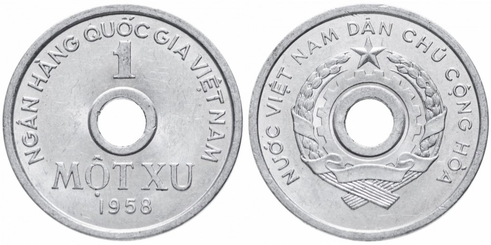 Вьетнам 1 су, 1958 Отверстие XF