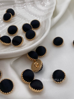 Пуговицы на ножке атласные черные