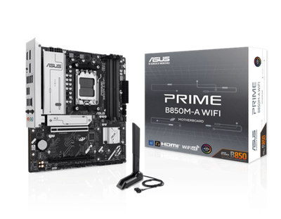Материнская плата ASUS PRIME B850M-A WIFI, AM5 4xDDR5 4xSATA3 RAID 3xM.2 1хHDMI 2хDP mATX
