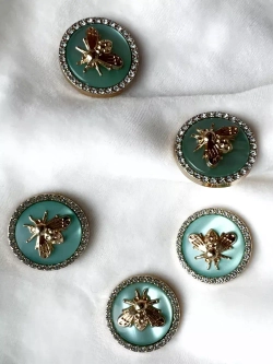 Декоративные металлические пуговицы Жуки-Пчела