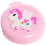 Расческа массажная детская складная «Barbariska» с зеркалом, единорожек, цвет микс, d-7см