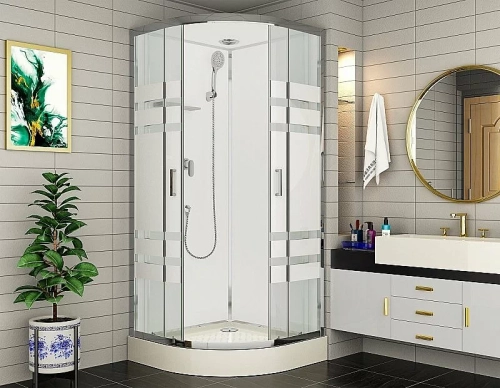 Душевая кабина Esbano ECONOM ESE-80CR стекло прозрачное с декором