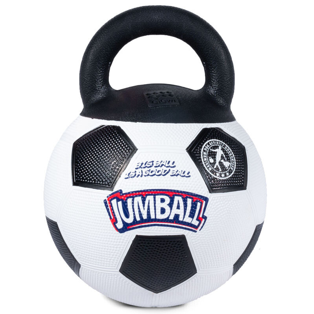 75365 Игрушка для собак Мяч футбольный c ручкой белый 26см, серия JUMBALL