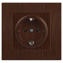 Розетка Intro Accent 6-202-10 2P+E Schuko 16А-250В IP20 СУ AL/CU венге