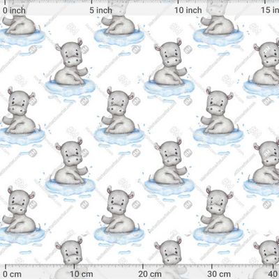 Веселые бегемотики на белом фоне by Нина Ninanovika_art 714 DPI