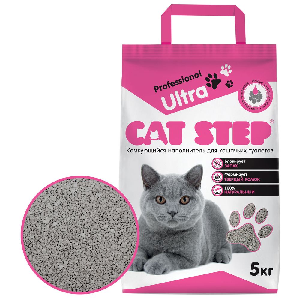 Наполнитель комкующийся минеральный CAT STEP Professional Ultra 5 кг