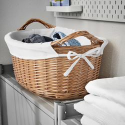 IKEA TOLKNING  (ИКЕА ТОЛКНИНГ)  -  Корзина для белья, ива ручной работы, 40 л