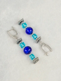 Серьги подвески женские бижутерия из муранского стекла