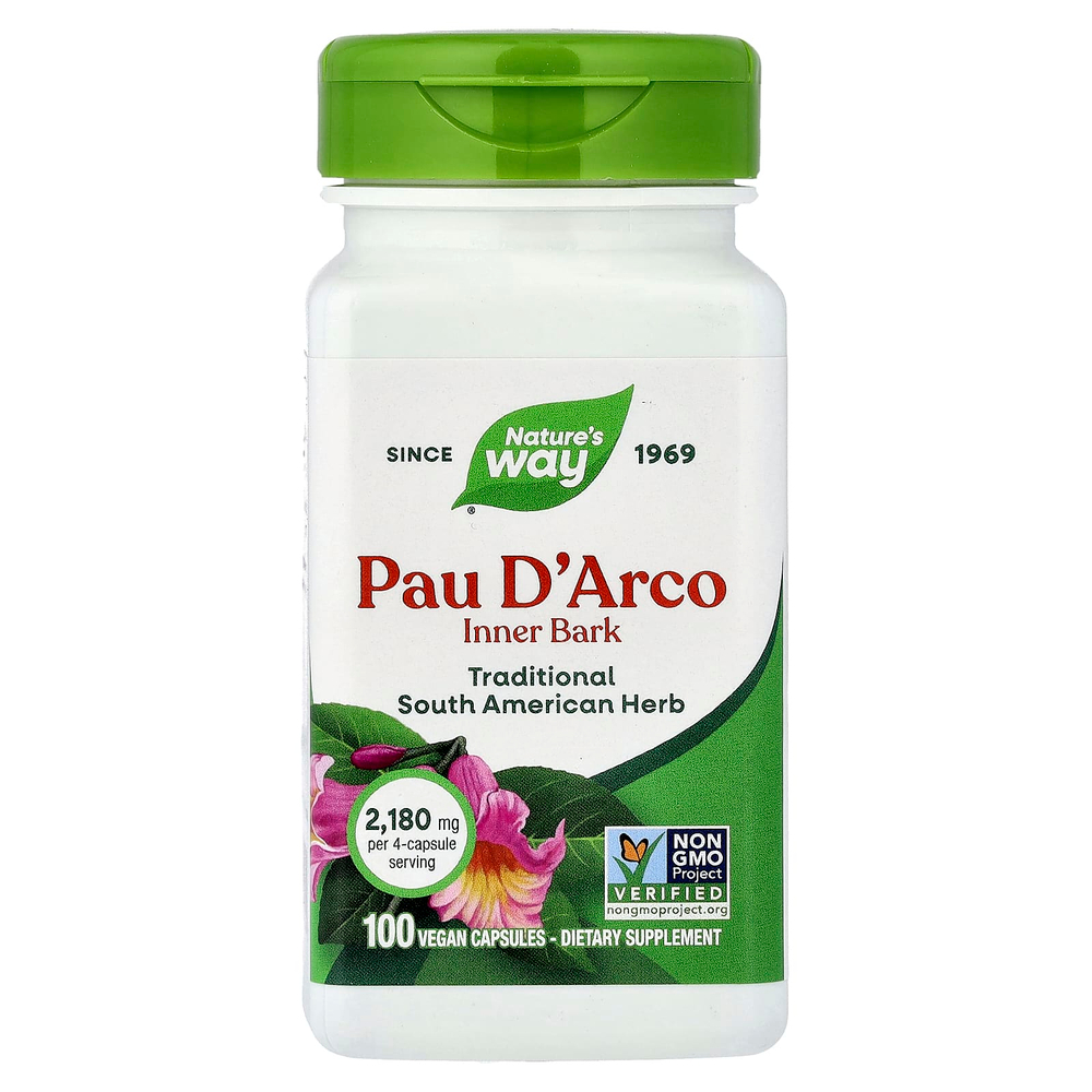 Nature's Way, кора муравьиного дерева, внутренний слой, 100 веганских капсул (0,54 мг в 1 капсуле)