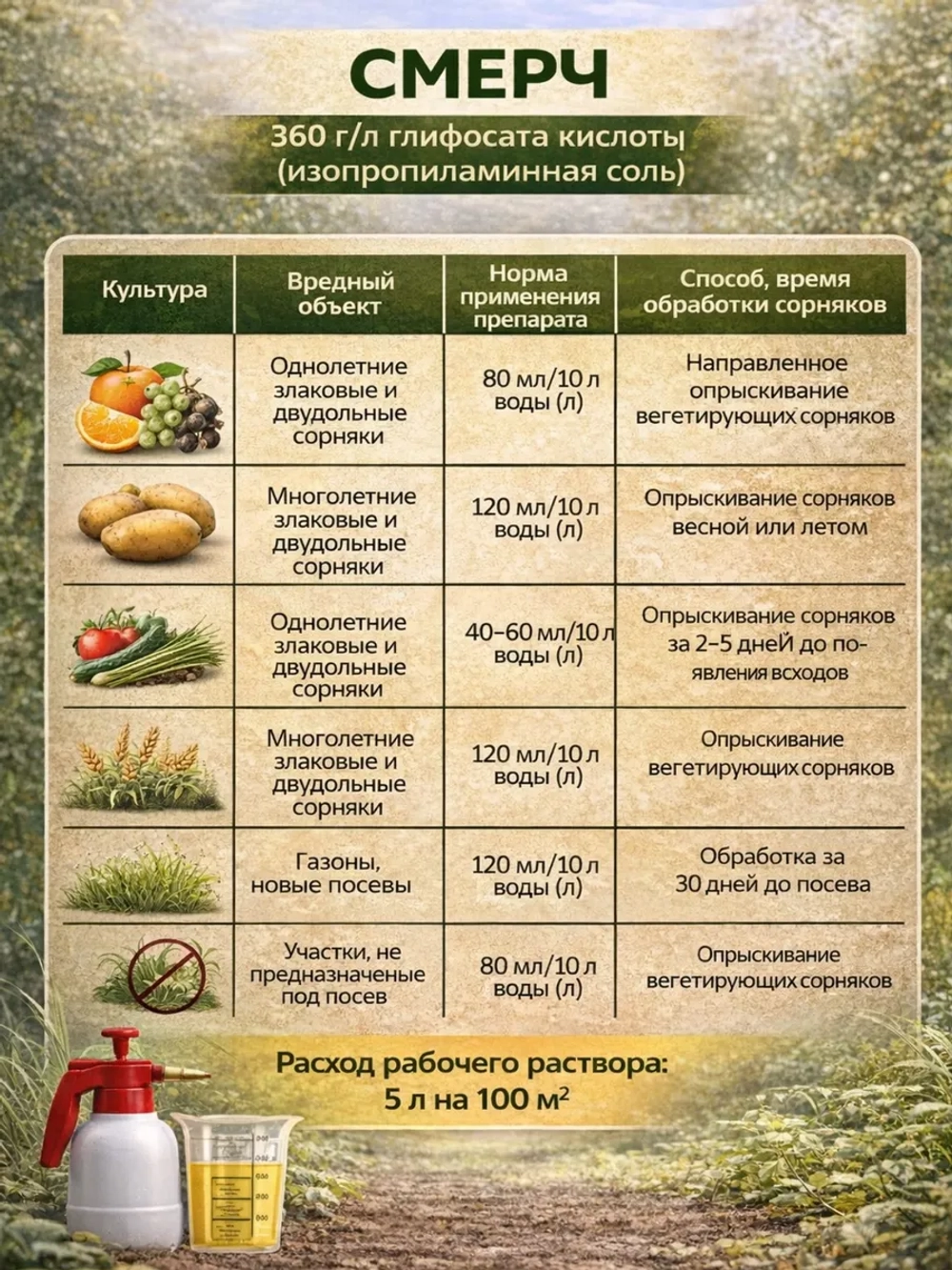 Средство от сорняков Смерч 100 мл.