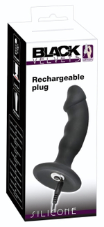 Черная реалистичная анальная вибровтулка - 14 см. (Цвет: черный)