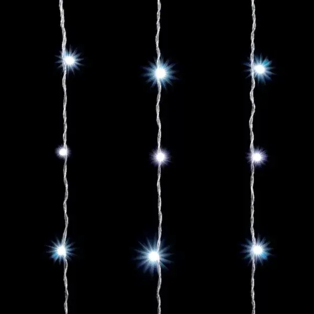 Светодиодный занавес 2*3 м., 600 белых LED ламп, облегченный, прозрачный провод ПВХ, LTC (PCL600NOT-10-2W)
