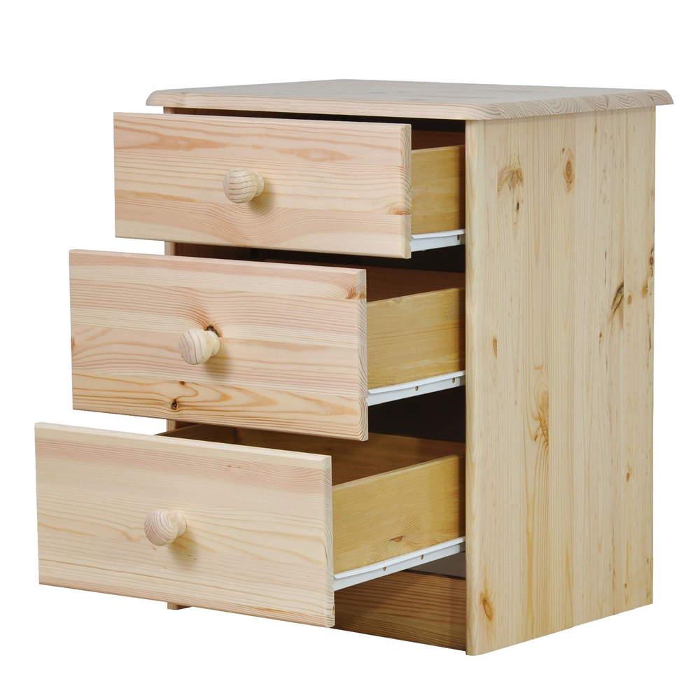 Комод, 43х34х53, Хаба, с 3-мя ящиками, для одежды и игрушек, прикроватная тумба, из массива дерева, Dipriz