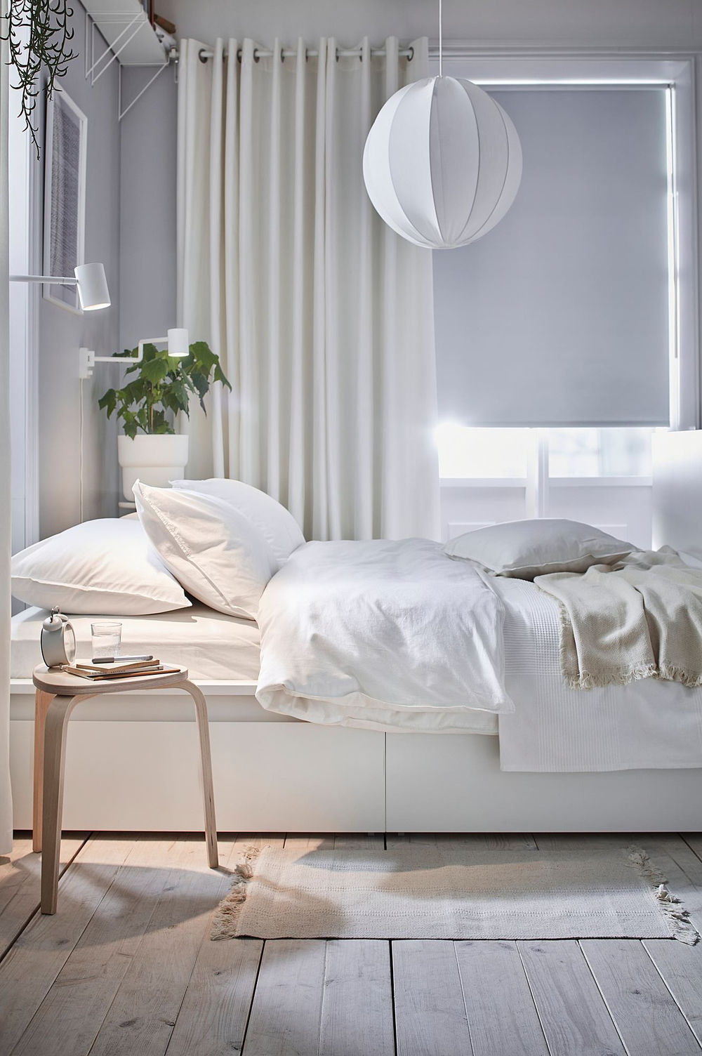 Комплект штор IKEA MERETE (МЕРЕТЕ), Белый, 145x250 см, 2 шт