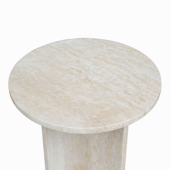 Кофейный стол Dokka Ø40х60 см, бежевый мрамор